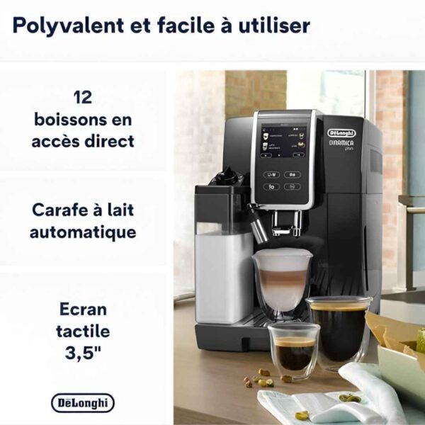 De'Longhi Dinamica Plus ECAM 370.70.B, Machine Expresso avec Broyeur – Image 3