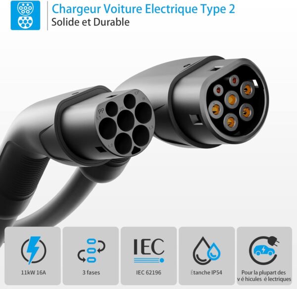 Rosaking Cable Recharge Voiture Electrique 11kW – Image 3