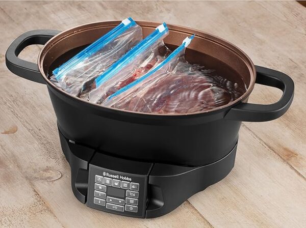 Russell Hobbs Mijoteur Electrique [8 en 1 Polyvalent] Good to Go (Rôtir, Cuisson lente, à vapeur, sous vide, ébullition, mijoter, cuiseur de riz , 6,5L, Economie d'énergie, Commande amovible) – Image 6